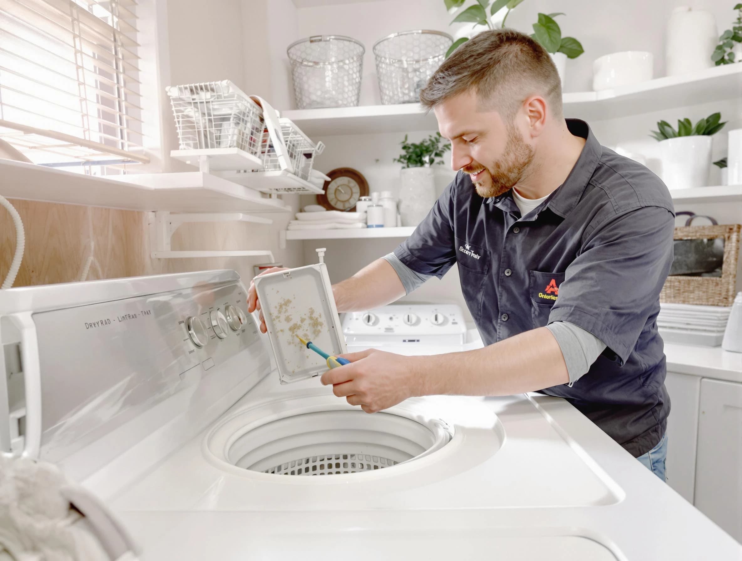 Cleaning Dryer Lint Trap in Peoria