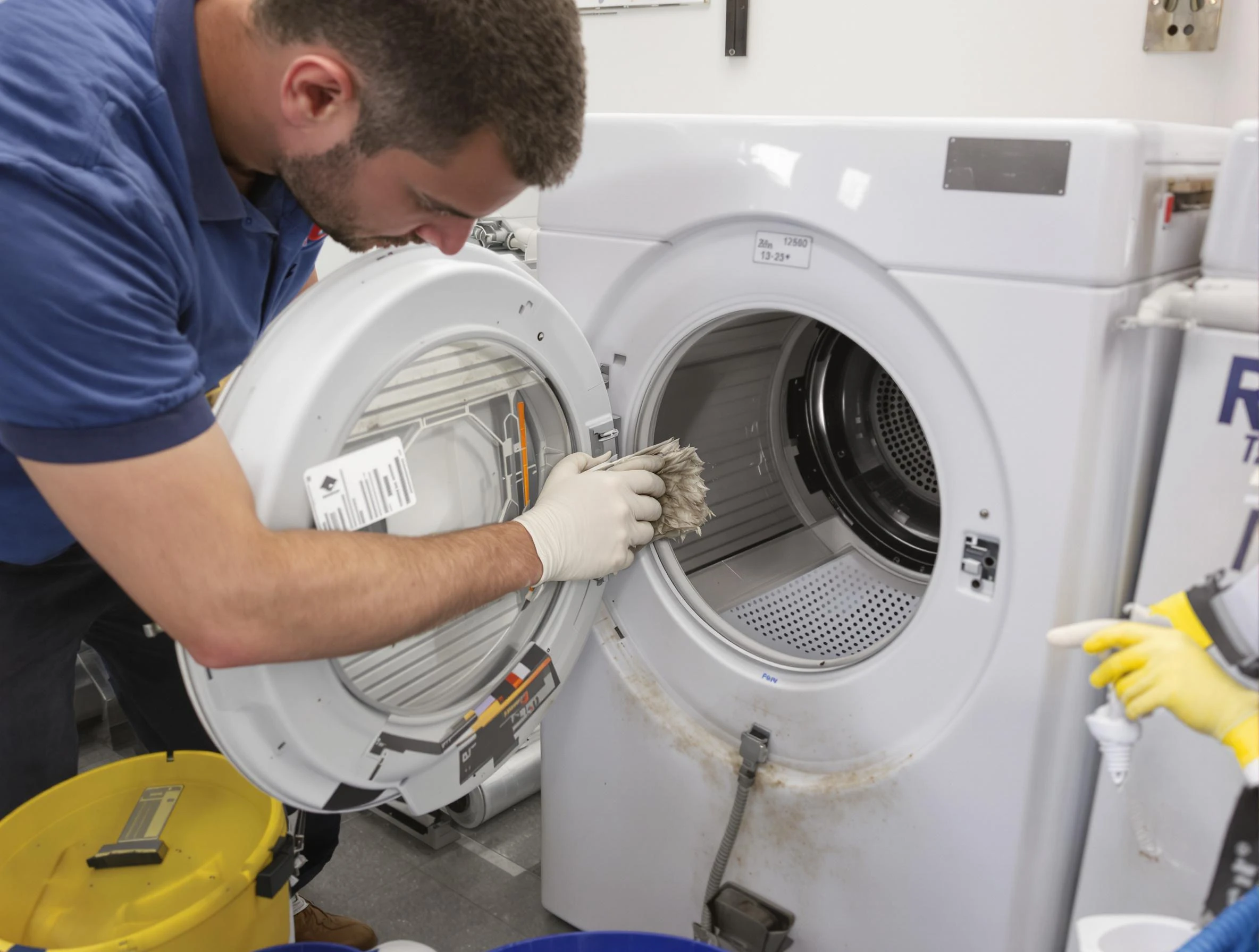 Peoria Dryer Vent Cleaning specialist performing detailed lint trap cleaning service in Peoria