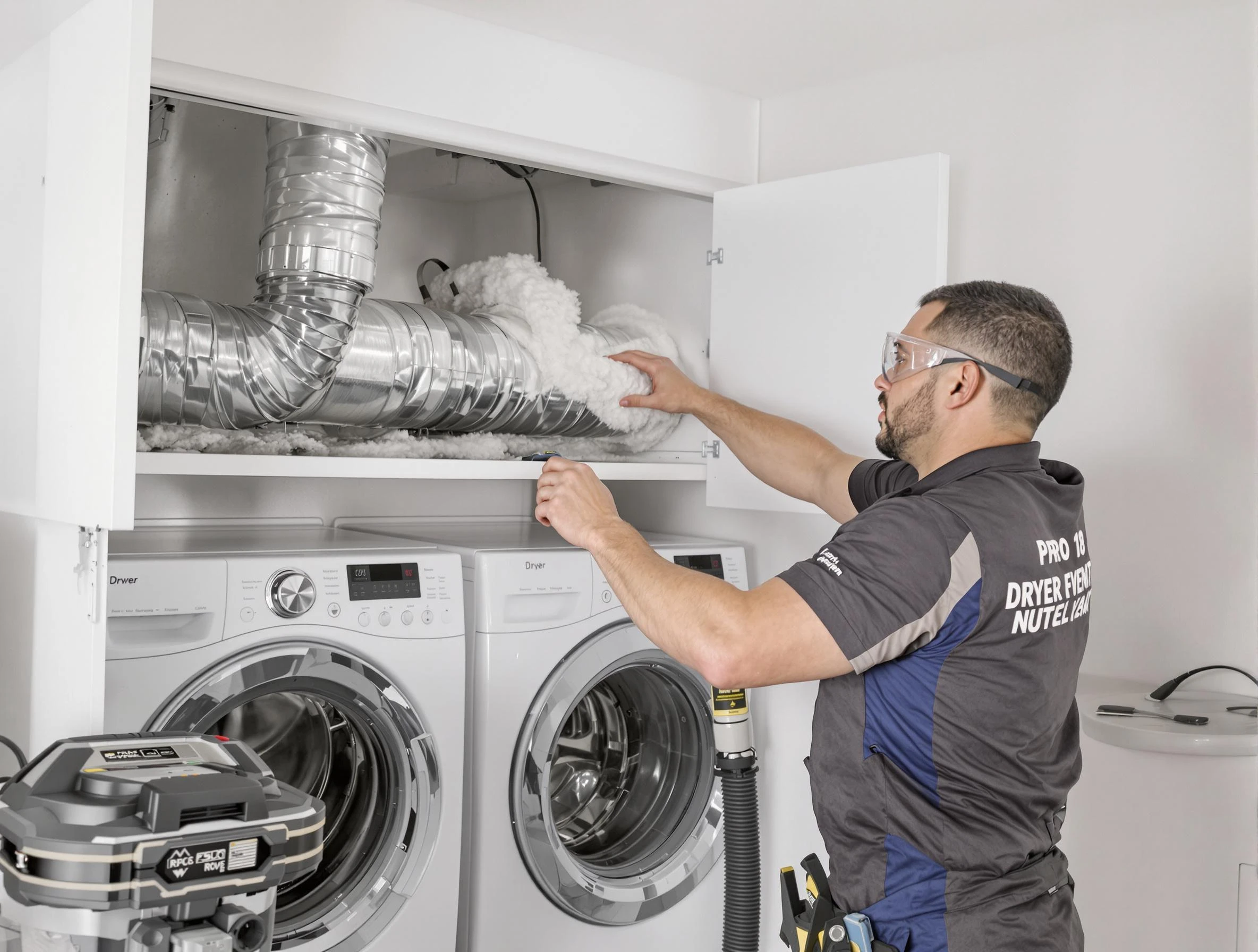 Peoria Dryer Vent Cleaning certified technician performing specialized gas dryer vent cleaning in Peoria