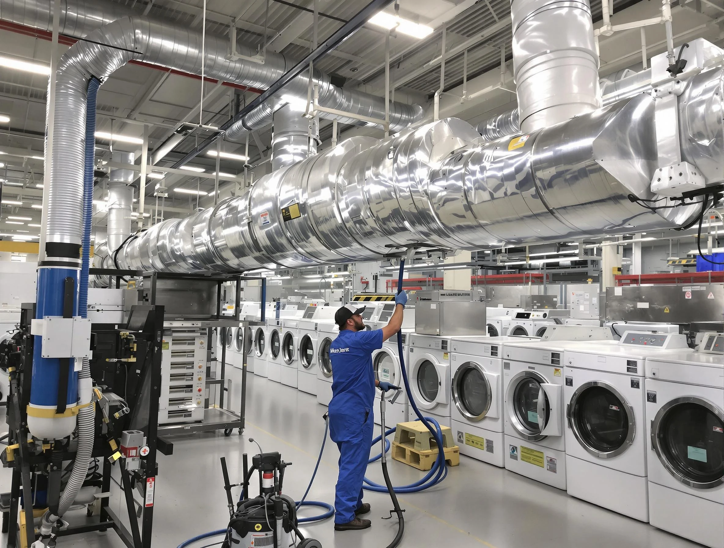 Peoria Dryer Vent Cleaning team performing heavy-duty industrial dryer vent cleaning in Peoria